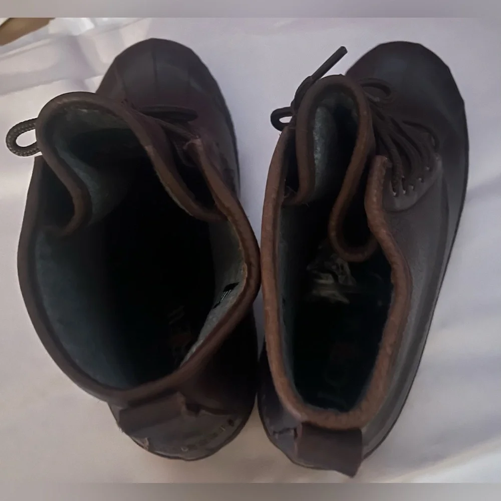 New Men's Heritage duck boots in tumbled leather For Dark Earth Multi, Size 10